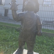 Rabcio z pacynką w dłoni